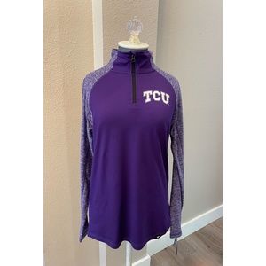 NWT Fanatics 1/4 Zip Womens TCU Pullover Sz Small